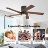 54Inch 5 Solid Wood Blades Indoor Ceiling Fan With Light Kit And Remote