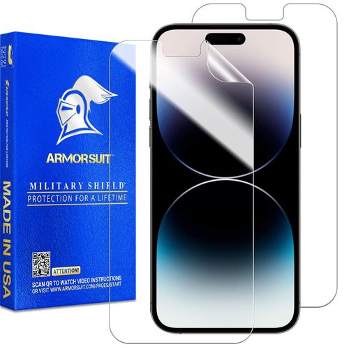 ArmorSuit 2 Pack Screen Protector Designed for iPhone 14 Pro Max 6.7-Inch MilitaryShield Case Friendly HD Clear Film - Made in USA