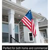 G128 - Two Position Fixed Wall Mount Bracket Solid Cast Aluminum White Powder Finish Flag Pole Holder Bracket 1 inch Diameter