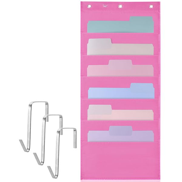 Mr. Pen Fabric Hanging-Wall File Organizer, Pink