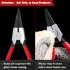 LEONTOOL C-Ring Pliers Set, No Hole, Precision Snap Ring Pliers, Split Ring Pliers, E-Ring Pliers, Locking Ring Pliers, Detachment Tool, C-Shaped Concentric Retaining Ring, Dedicated Tool, C-Clip,