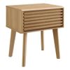 Modway Render Modern Wood and Particleboard End Table in Oak