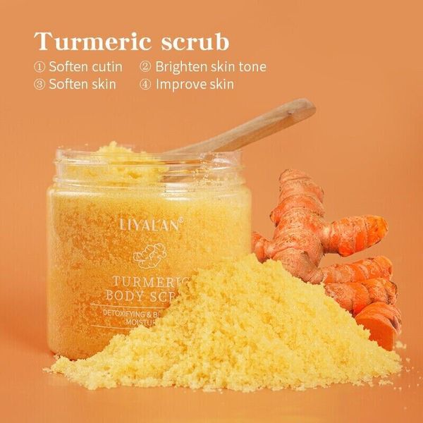 Turmeric Body Scrub Natural Ginger Acne Brightening Skin Lightening Dark Spots