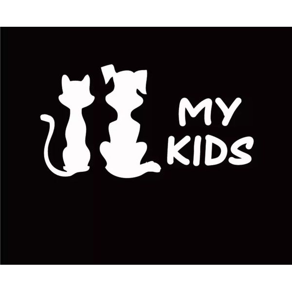 Dog cat kids pets love white car decal sticker truck motorcycle