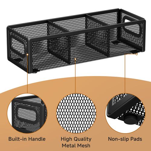 Volmop Tea Bag Organizer, Mesh Tea Bag Holder with Handle, Teabag Holder, Tea Station Organizer for Countertop, Pantry, Kitchen, Cabinet - Black