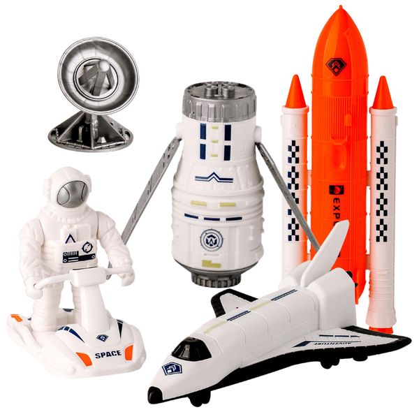 Wbzle Space Exploration Shuttle Toys, Space Explorer Toy Kit, Include Signal Receivers, Satellites, Astronaut, Space Scooter, Space Toys Gift for Exploring Boys and Girls