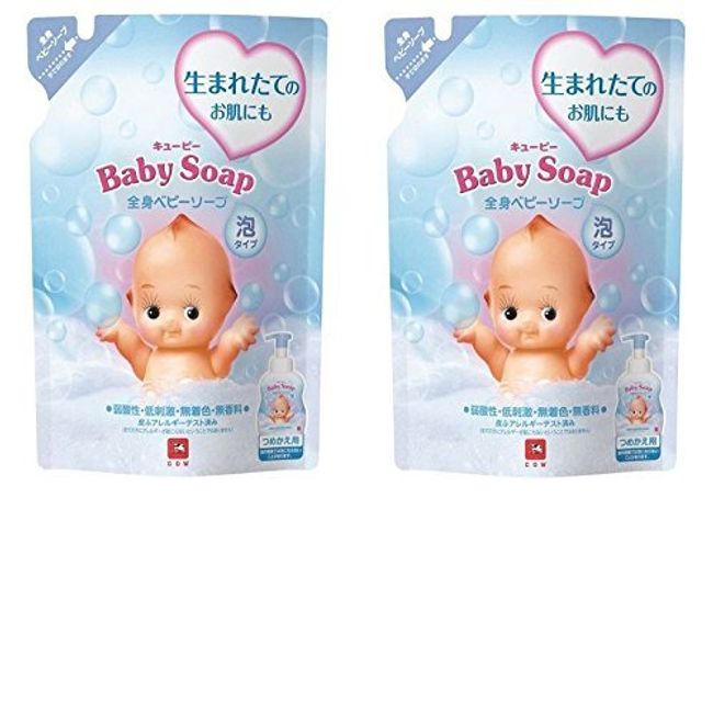 Kewpie Whole Body Baby Soap (Foam Type), Refill, 11.8 fl oz (350 ml) x 2 Sets