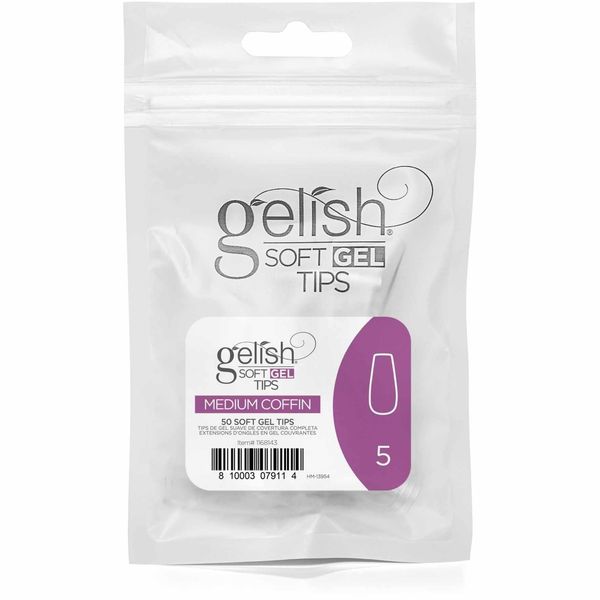 Gelish Soft Gel Tips, Medium Coffin Size 5, 50 ct. Refill