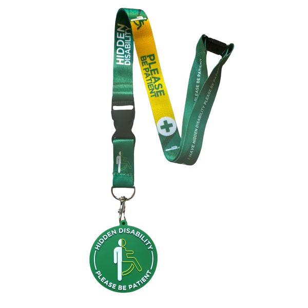 Hidden Disability Lanyard & 3D Visual Awareness Disc Tag, Please Be Patient with Me (2)