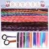 Hawkko Wig, Extensions, Braided, Kids, Gradient, Ponytail, Hair Extensions, Colorful Wig, Kids, Hair Extensions, Hip Hop, Dance, Rubber, Hina Festival, Recital, Party, Stage, Flashy Hair, Easy to Put On and Take Up, Set of 2 (Black x Blue)