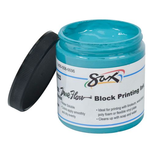 Sax True Flow Water Soluble Block Printing Ink - 8 Ounce Jar - Turquoise