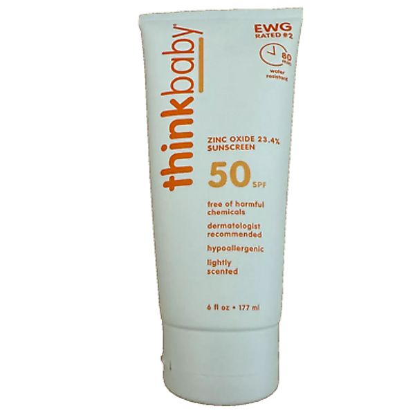 Thinkbaby SPF 50+ Baby Mineral Sunscreen Lotion Safe Natural Water Resistant 6oz