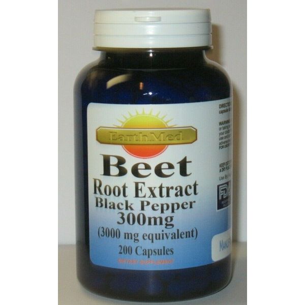 High Potency Beet Root Extract W/Black Pepper 3000mg equivalent 200 capsules