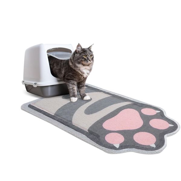 Cat Litter Mat Quality Litter Box Mat Large Non-Slip Cat Litter Mat Litter Trapping Mat Soft Durable Kitty Litter Mat Compatible Two Litter Boxes Cat Products Easy to Clean