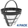 Coffee Filter #4 Coffee Machine Cone Reusable Replacement Basket Filter, 4 Pack