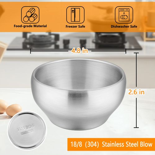 LIANYU Stainless Steel Bowls for Kids, 4 Pack Children Toddler Bowls 12oz, Double-walled Insulated Metal, Baby Toddler Feeding Dinnerware, Dishwasher Safe
