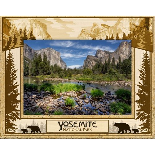 Saddle Mountain Souvenir Yosemite National Park Laser Engraved Wood Picture Frame Landscape (5 x 7)