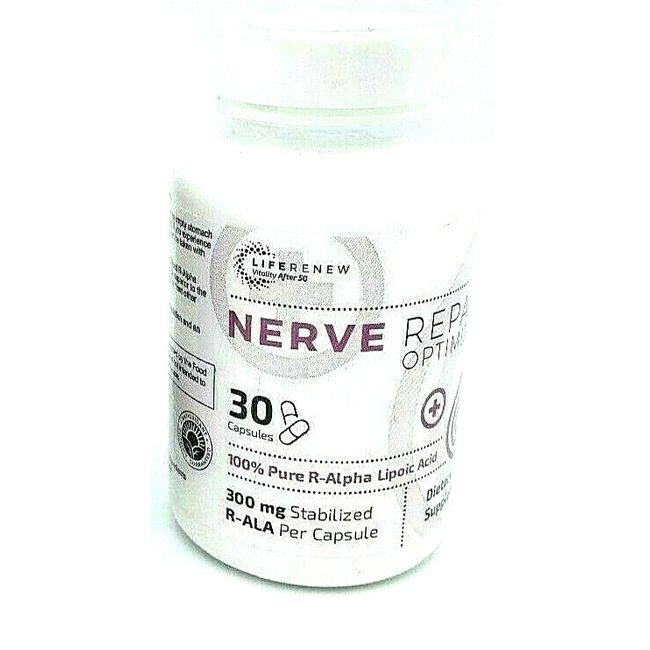 NEW Nerve Repair Optimizer Life Renew W/ Stabilized R-Lipoic Natural Acid 30 Ct.