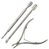 TRIXES Cuticle Care Kit - 3 Piece - Cuticle Cutters Nipper - Pushers and Tidy - Stainless Steel - Cuticle Remover Tool Set