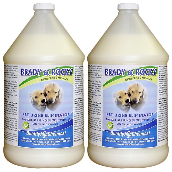 Brady and Rocky's Pet Urine Eliminator / Odor and Stain Remover / 2 Gallon case