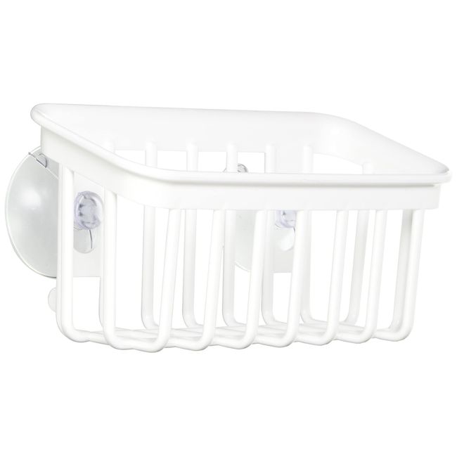 Squirrel Vertical Sponge Rack Holder, White, W 6.9 x D 3.5 x H 3.5 inches (W17.6 x D 9 x H 9 cm), H&H