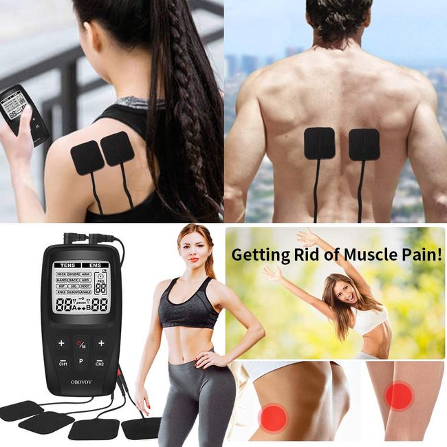 Dual Channel TENS EMS Unit Muscle Stimulator, 21 Modes for Pain Relief &  Muscle Strength,Output Intensity 0 to 40 Levels,8Electrode Pads,USB  Multiple