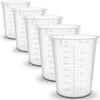 5 Pack - RE-GEN 400ml Clear Plastic Graduated Liquid Measuring Cup Pots Beakers