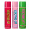 Lip Smackers Flavored Lip Balm Trio Original & Best, Strawberry Watermelon, Cotton Candy, Clear Matte, For Kids, Women, Men,3 Count (Pack of 1)