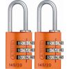 ABUS 145/20 - 20mm Body 3-Dial Resettable Combination Padlock, Orange 2ct (2pk)