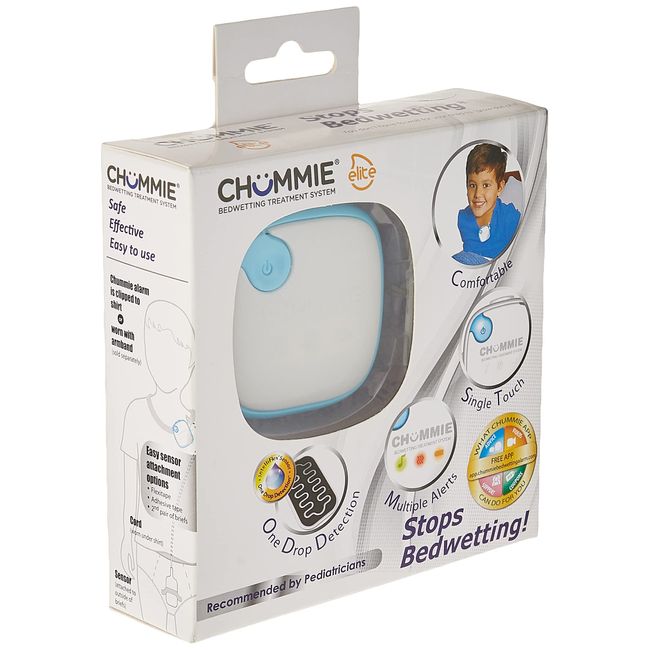 Chummie Elite Bedwetting Alarm for Children and Deep Sleepers Award Winning Bedwetting Alarm System with Loud Sounds and Strong Vibrations, Blue