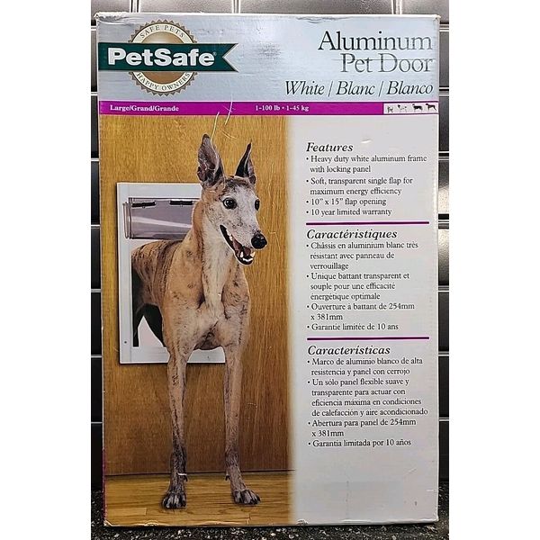 Petsafe Large Aluminum Pet Door White 1-100 Lb 2006 Door Entery Sealed