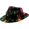 Totally 80s Plastic Painted Splatter Fedora Hats 30.4cm x 26.4cm
