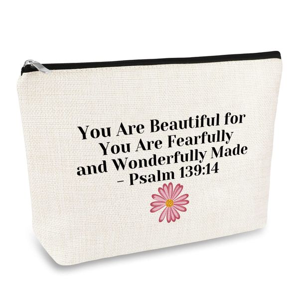 Christian Gifts for Women Makeup Bag Inspirational Religious Gifts for Her Cosmetic Bag Best Friend Mom Daughter Sister Boss Faith Encouragement Gift Easter Prayer Bible Verse Gifts Travel Pouch