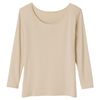 100% Cotton Warm Heat Generating 3/4 Sleeve Inner Beige, M