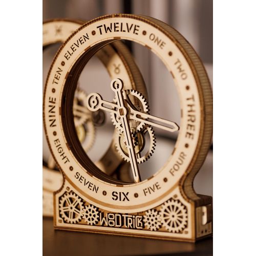 Wood Trick Modern Kinetic Clock 3D Wooden Puzzles for Adults and Kids to Build - Magic Mechanism Aesthetic Design - Model Kits for Adults - Engineering DIY Wooden Models for Adults to Build