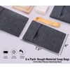 Antimbee 6-Pack Soap Pocket Exfoliating Soap Saver Pouch, Body Scrubber Rough Sponge Exfoliator for Bath or Shower, Gray Mesh Bar Soap Foam Lather Pouch