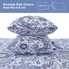 JSD Navy Blue Paisley Sheet Set Twin Size, 3 Piece Soft Printed Microfiber Sheets Extra Deep Pocket