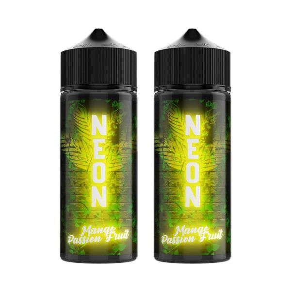 NEON, 2X E-Liquids, E-Cigarettes, Vape E-Liquids, Vape Juice, 100 ml E-Liquids for Vapes, Starter Kit E-Liquid’s, No Nicotine, (Mango Passion Fruit)