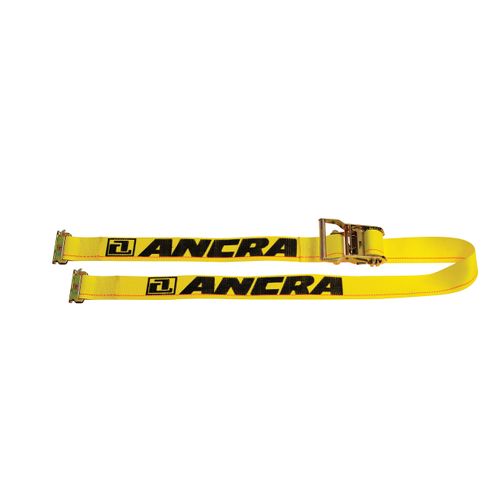 Ancra 48672-13 Ratchet with Spring Actuated E-Fittings, 2-Inch by 12-Feet, Yellow
