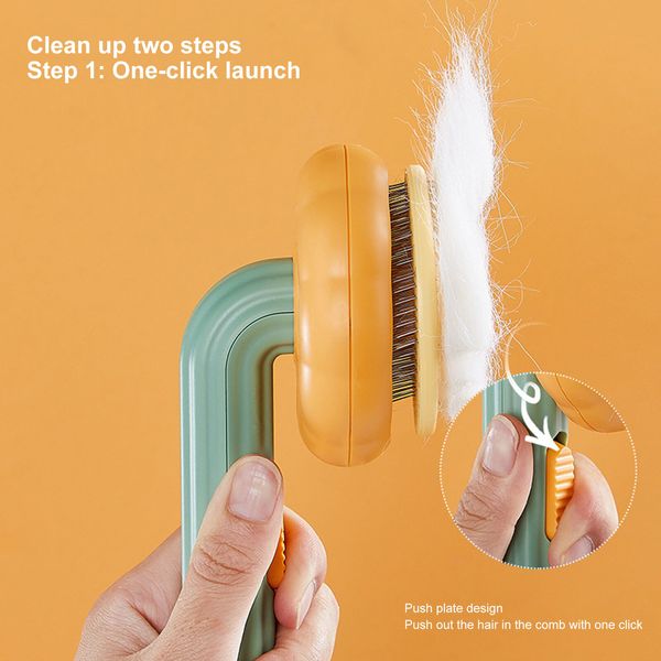 Pet Comb One-click Cleaning Button Hair Removal Washable Pet Hair Removal Comb