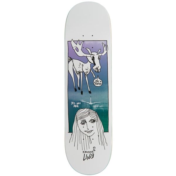 Krooked UNA Debate True Fit Skateboard Deck - White - 8.25"