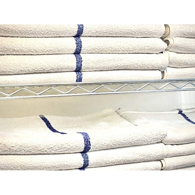 A GRADE BLUE STRIPE BAR MOP TOWELS- 5 DZ.