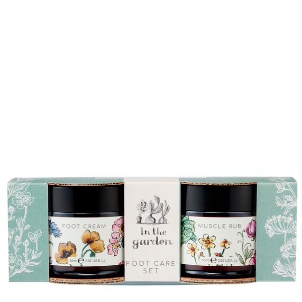 Heathcote & Ivory In the Garden Foot Care Gift Set | 60ml Foot Cream & 60ml Muscle Rub | Packed With Essential Oils | Cruelty Free & Vegan Friendly