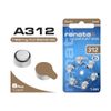 Renata ZA 312 Hearing Aid Battery - 5x Blisters