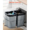Double 35QTx2 Pullout Waste Container Under Cabinet Kitchen Trash Can Soft Close