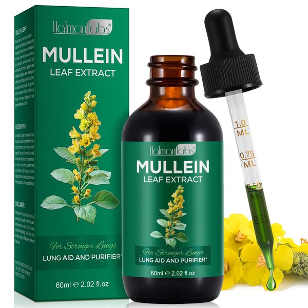 Mullein Extract, Mullein Leaf Extract, Mullein Leaf Drops, Alcohol-Free, Health Supplement Drops