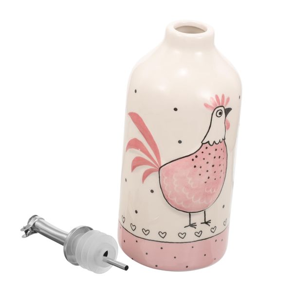 Milisten Easter Tableware Vinegar Jar Liquid Condiment Dispenser Seasoning Bottle Olive Oil Dispenser Spout Cooking Oil Keeper Oil Holders for Cooking Pink Ceramics Oil Can Small