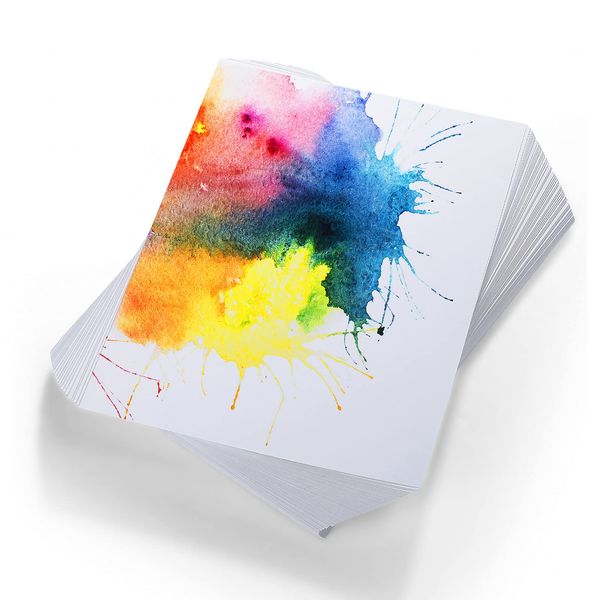 120 Sheets Cotton Watercolor Paper Cold Press Paper Pack for Kids Students Adults Watercolorist Beginning Artists (230gsm, 4 x 4 Inch)