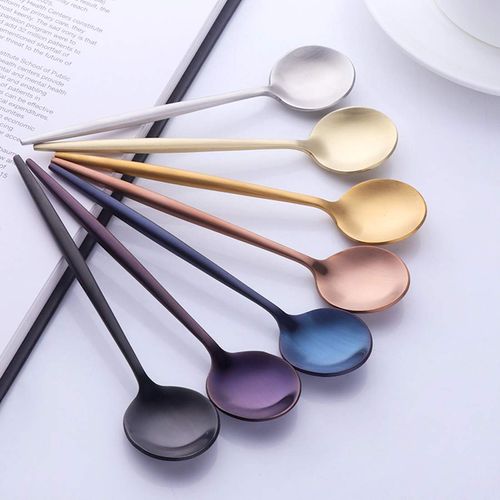 Bisda Portuguese Coffee Spoon, Tea Spoon, Spoon Set, 18-8 Stainless Steel, 7 Piece Set, Cute, Gift, 7 Colors