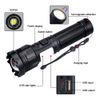 LED White/Red/Green/Blue Flashlight USB Rechargeable Torch Zoom Camping Light